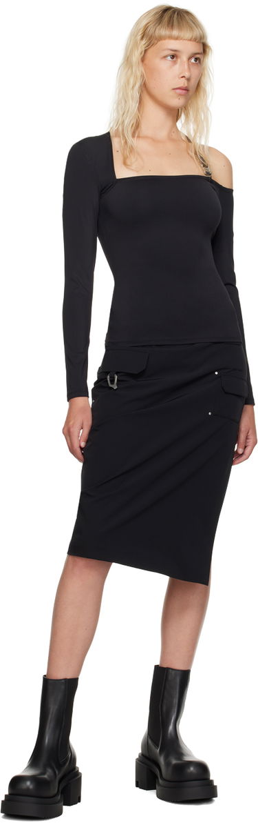 Tričko HELIOT EMIL One Shoulder Long Sleeve T-Shirt Čierna | HE_W_13_026_P04_BLK01, 3
