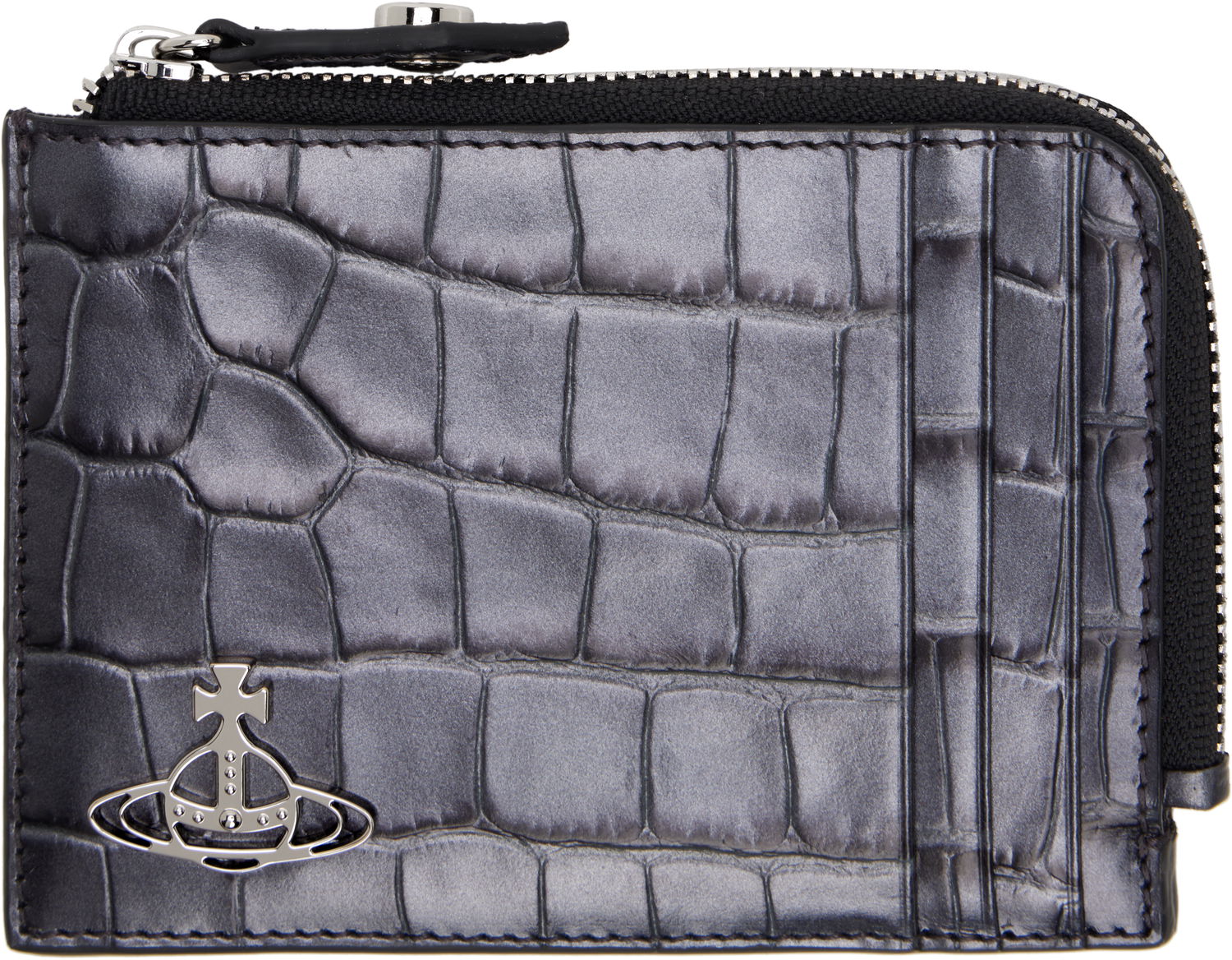 Peňaženka Vivienne Westwood Vivienne Westwood Embossed Leather Zip Card Holder Šedá | 54020008U-L00A2-, 0