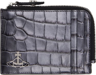 Peňaženka Vivienne Westwood Vivienne Westwood Embossed Leather Zip Card Holder Šedá | 54020008U-L00A2-, 0