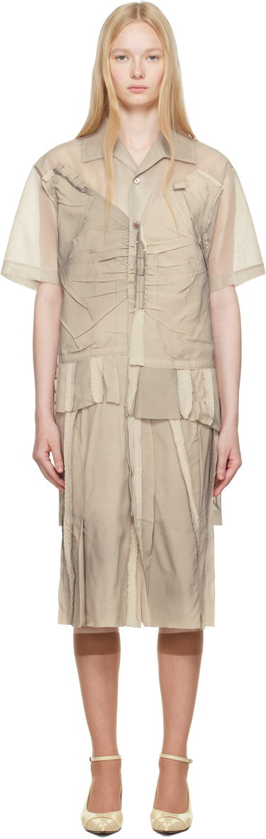 Košeľa Maison Margiela Maison Margiela Paneled Midi Dress Béžová | S51DD0033 MTJ020, 0