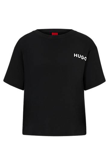 Tričko BOSS HUGO Relaxed-Fit Pyjama T-Shirt Čierna | 50490707