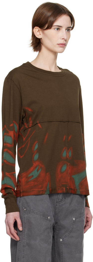 Tričko Eckhaus Latta Eckhaus Latta Lapped Long Sleeve T-Shirt Hnedá | 302-EL-PS25-O -, 1