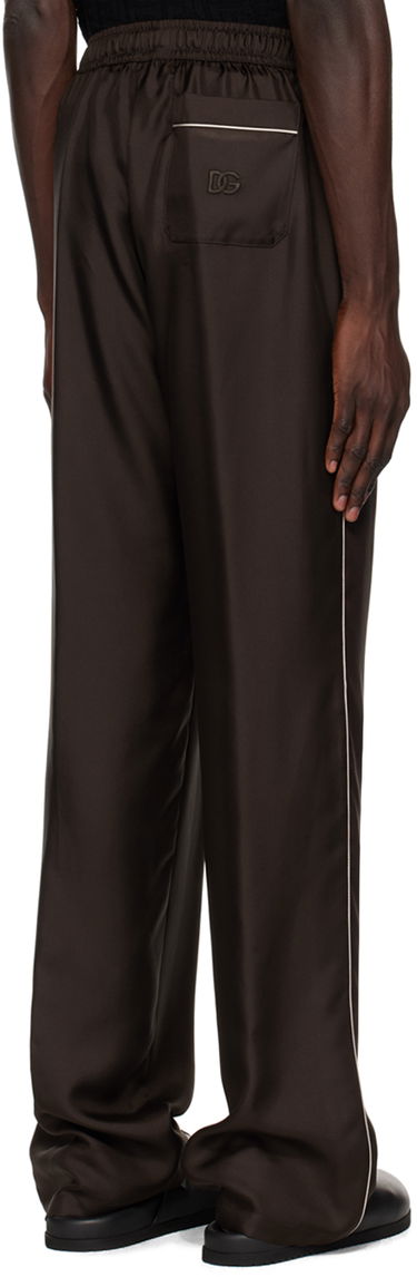 Nohavice Dolce & Gabbana Silk Lounge Pants Hnedá | GVRMAZFU1S4, 2