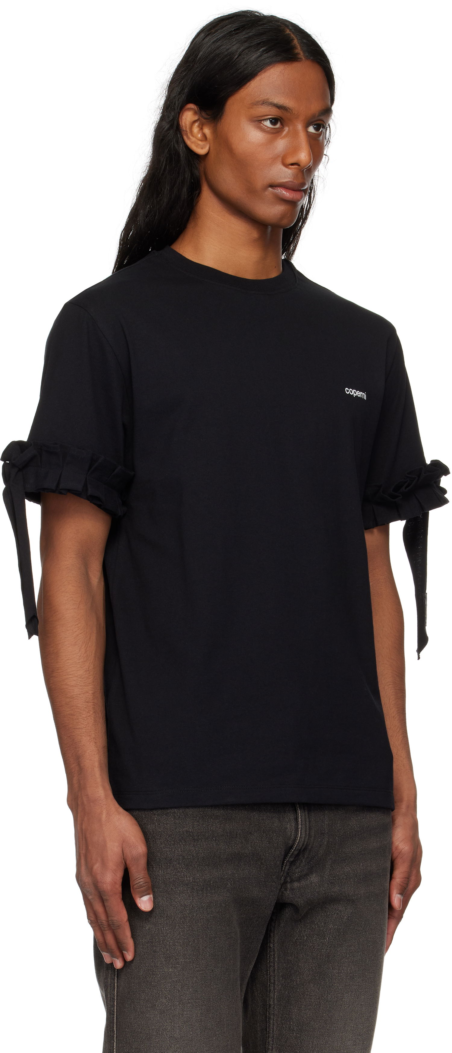 Tričko Coperni Coperni Ruffle Logo Boxy T-Shirt Čierna | COPJS133F5028MEN, 1