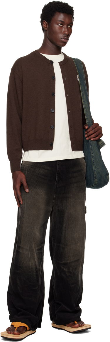 Sveter We11done We11done Single Patch Cardigan Hnedá | WD-KC2-25-611-U-BR, 3