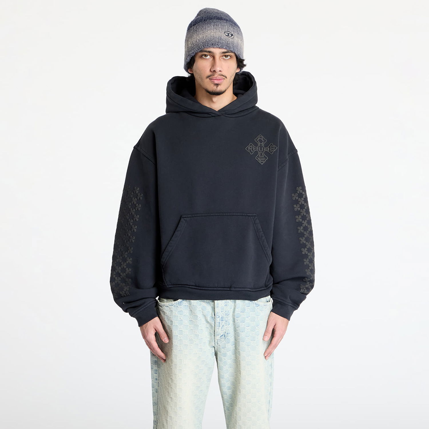 Mikina Rhude Rhude Cross Logo Vintage Hoodie Čierna | RHPS25HO020122306, 0