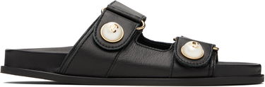 Tenisky a topánky Jimmy Choo Fayence Pearl-Embellished Leather Flat Sandals Čierna | FAYENCE SANDAL, 0