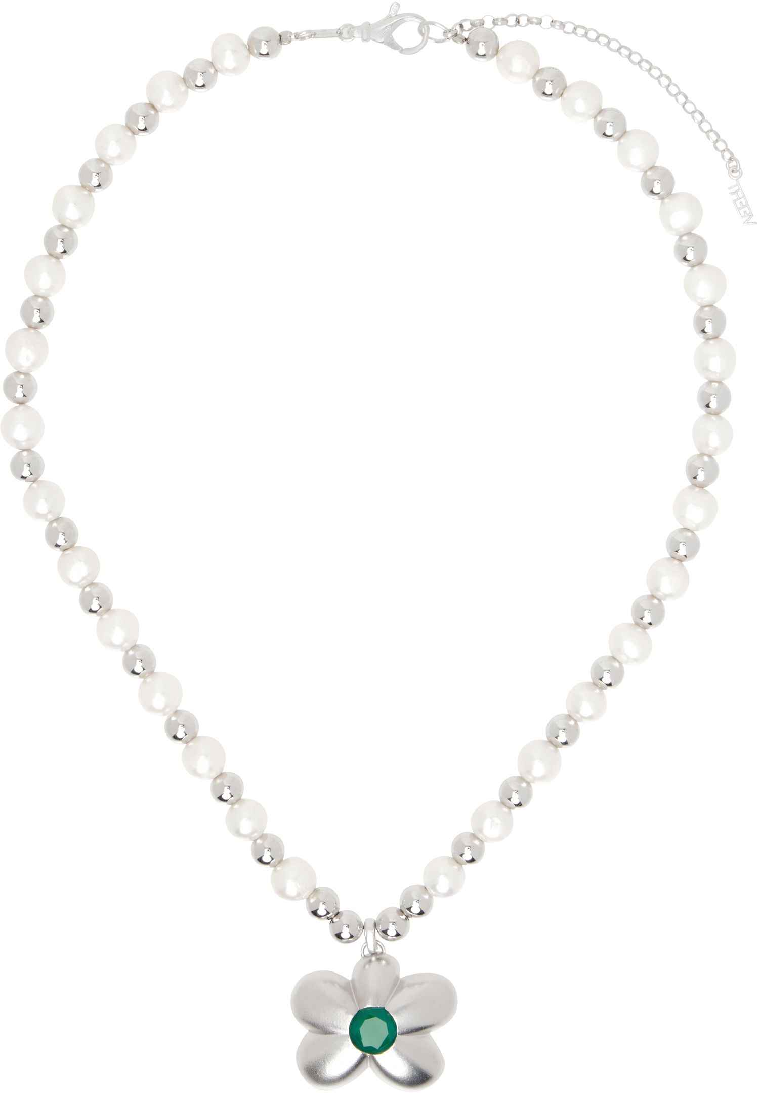 Náhrdelník VEERT Flower Bead Chain Necklace Metalická | CA04RH-WG, 0