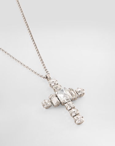 Náhrdelník Dolce & Gabbana Dolce & Gabbana Rhinestone Cross Pendant Necklace Metalická | WNR8S8W111187655, 2