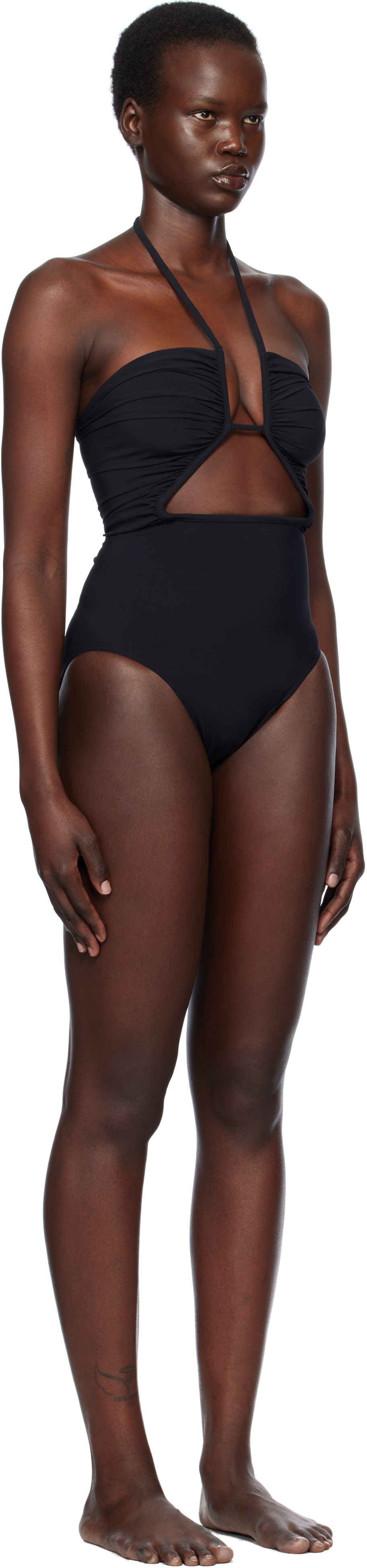 Plavky Rick Owens Rick Owens Hollywood Prong Bather One-Piece Swimsuit Čierna | RP01E7087 NS, 1