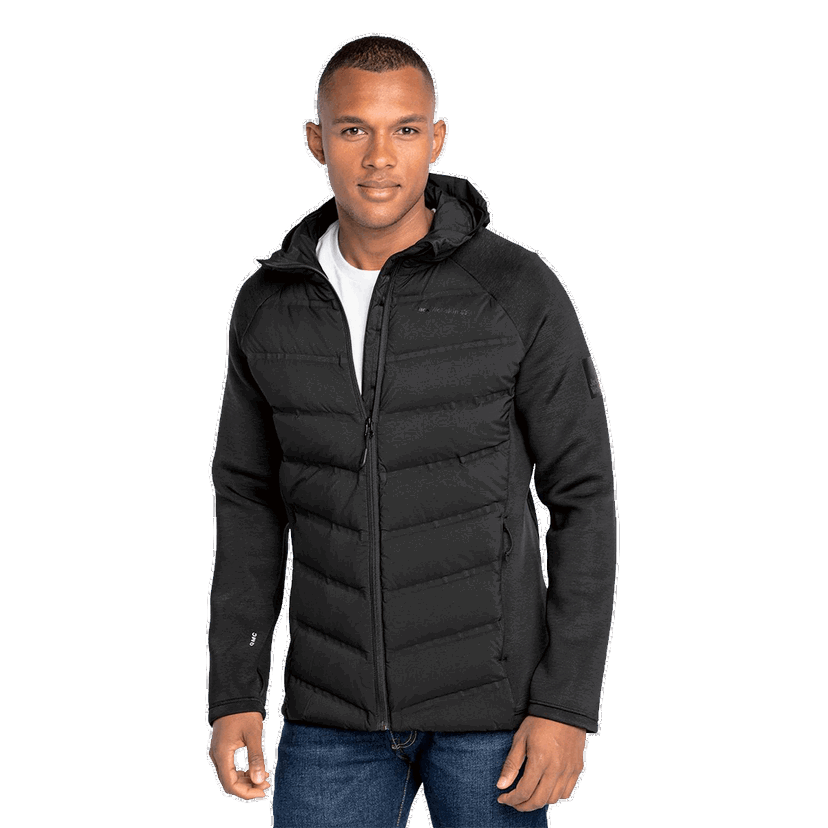 Prešívaná bunda Jack Wolfskin TASMAN Hooded Hybrid Insulated Jacket Čierna | 1707303-6000