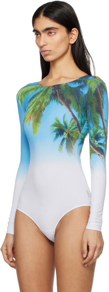 Body Maison Margiela MM6 Maison Margiela Archive Print Long Sleeve Bodysuit Modrá | S52NA0071 M20083, 3