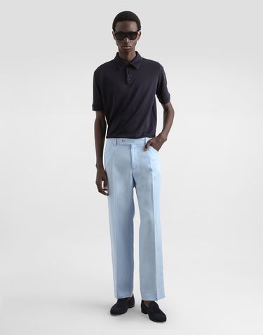 Polo tričko Dolce & Gabbana Dolce & Gabbana Satin Silk Polo Shirt Navy | GXZ02ZJBSLVB1622, 1