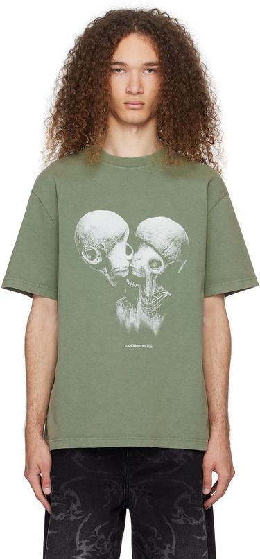 Tričko Han Kjøbenhavn Han Kjobenhavn Aliens Kissing T-Shirt Zelené | M-133228, 0