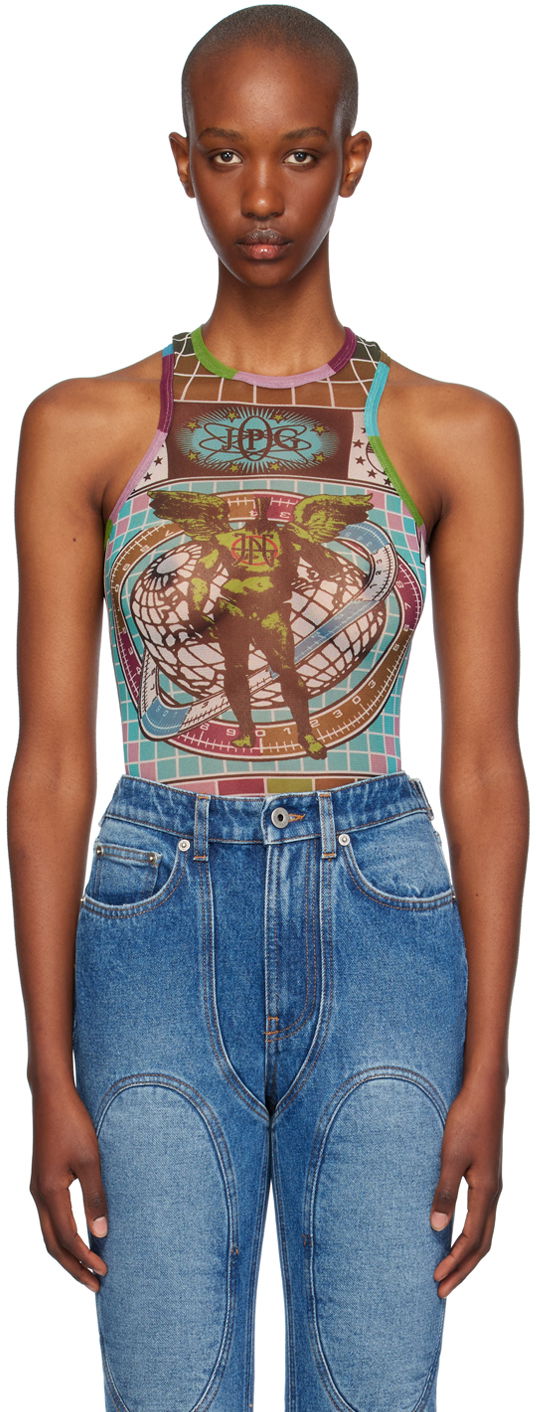 Gaultier Printed Tank Bodysuit