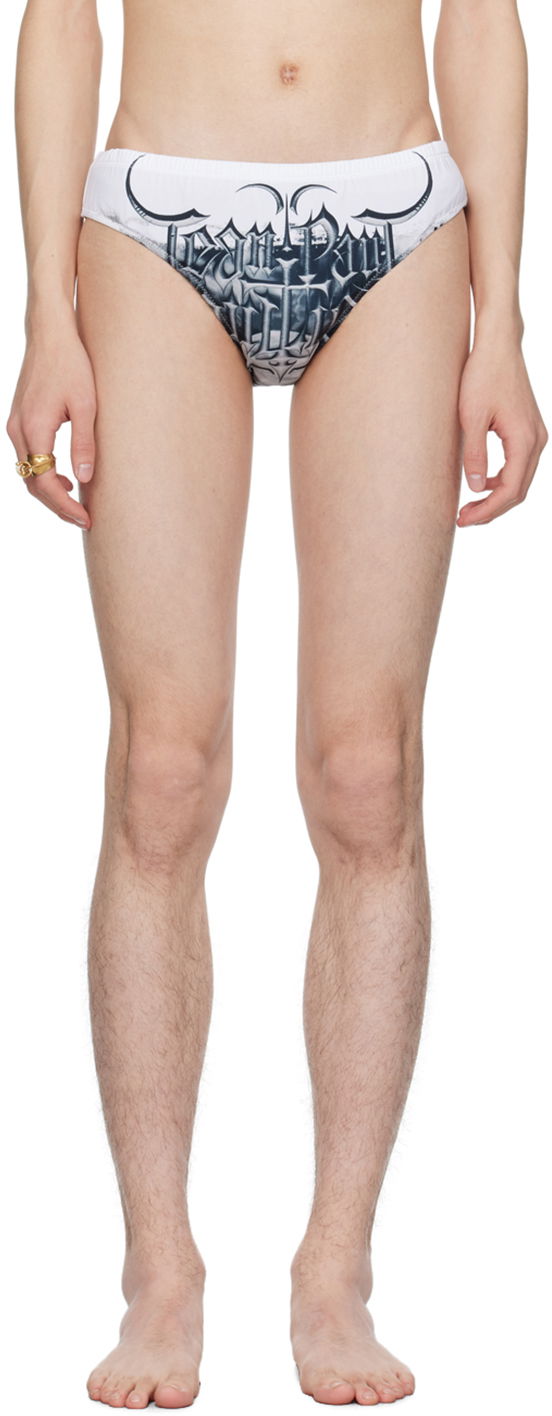 Gaultier 'The Diablo' Print Swim Briefs