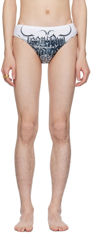 Plavky Jean Paul Gaultier Gaultier 'The Diablo' Print Swim Briefs Biela | 24/25-H-SV034-J539-0100, 0