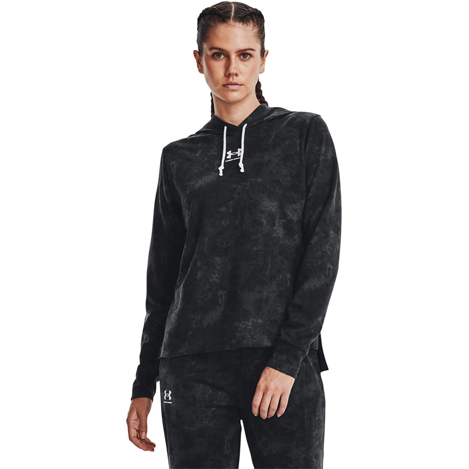 Mikina Under Armour Rival Terry Print Hoodie Black Čierna | 1373035-001, 0