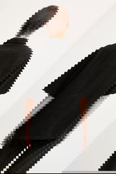 Košeľa Carhartt WIP Michigan Short Sleeve Relaxed Classic Collar Denim Shirt Čierna | I035573.89GD, 2