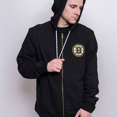 Mikina '47 Brand NHL Boston Bruins Back Check Morris Full Zip Hood Jet Black Čierna | HH001PEMBCM545515JK, 0