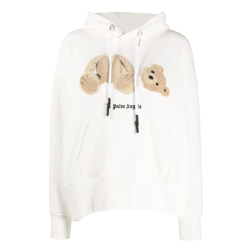 Mikina Palm Angels Cotton Hoodie With Embroidered Detail Biela | PWBB023F20FLE0030360