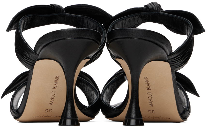 Doplnky Manolo Blahnik Manolo Blahnik Lollo Knotted Leather Heeled Mules Čierna | 224-1604, 1