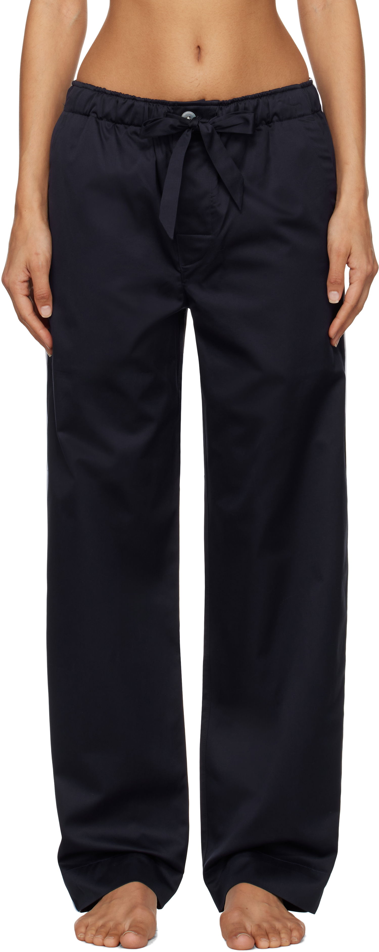Tepláky TEKLA Sateen Pyjama Pants Čierna | SWP-NAV, 0
