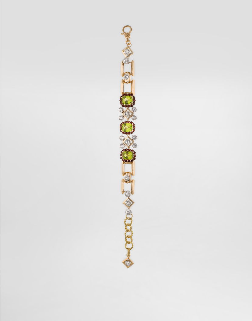 Náramok Dolce & Gabbana Dolce & Gabbana Peridot and Crystal Embellished Chain Bracelet Rôznofarebný | WBSA6GWPER187583