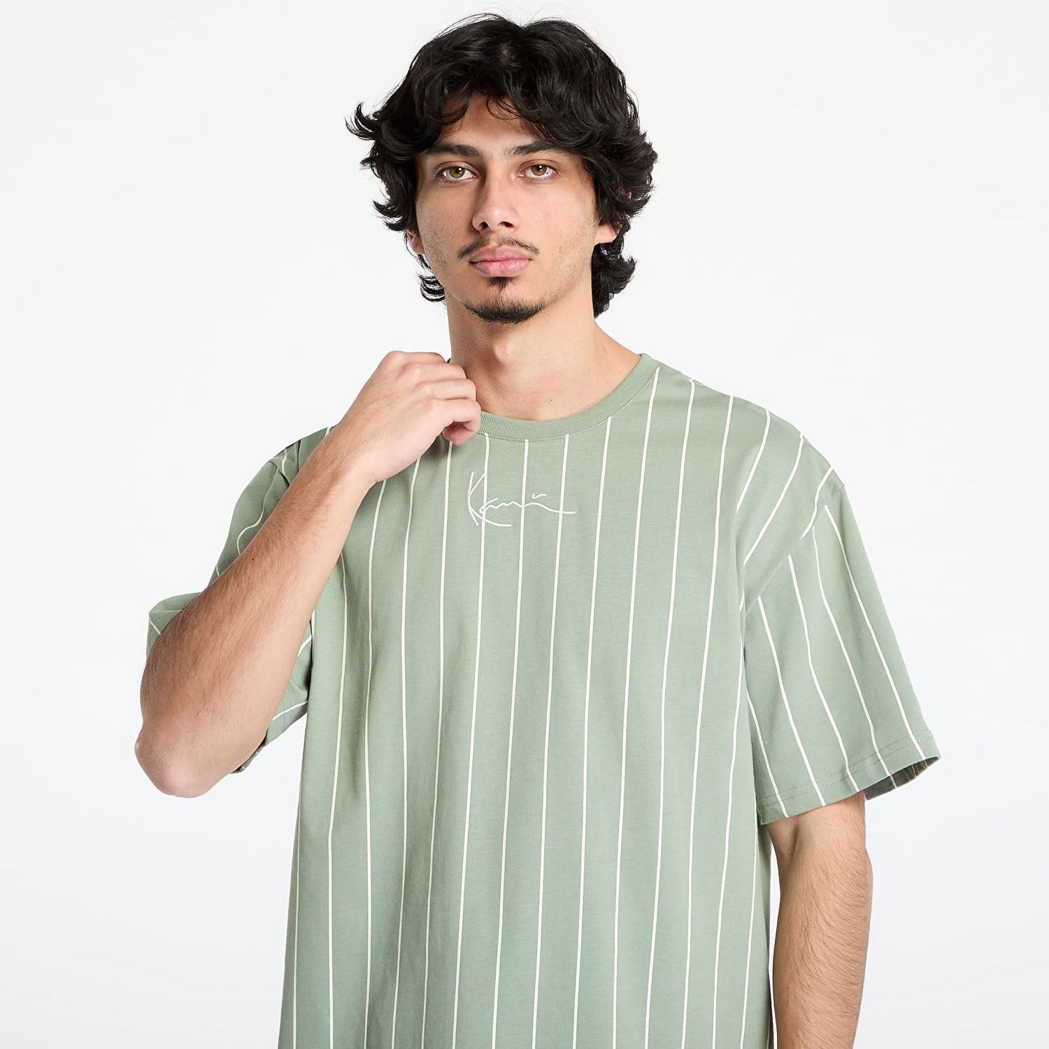 Tričko Karl Kani Karl Kani Small Signature Pinstripe Tee Zelené | 60300340, 1