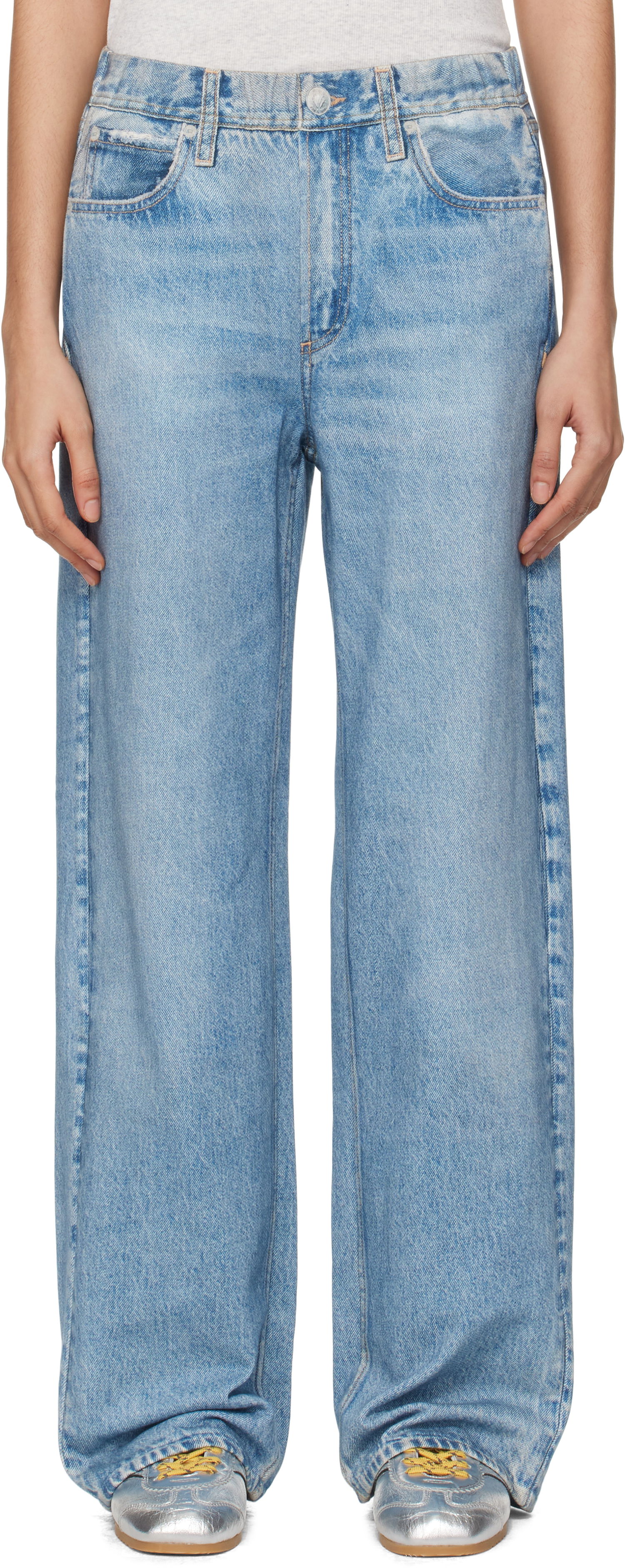 Džínsy rag & bone Miramar Terry Wide-Leg Lounge Pants Modrá | WCW24F70028202, 0