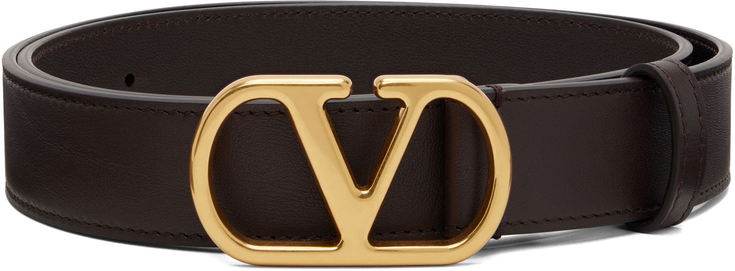 Opasok Valentino Valentino Garavani VLogo Signature Calfskin Belt Hnedá | 7Y2T0SM3IYR, 0