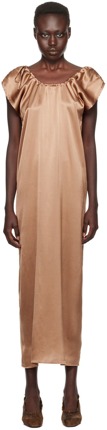 Šaty Baserange Silk Midi Dress Hnedá | DRMAX-SS-WI24, 0
