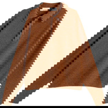 Sveter sage NATION Boxy Knit Polo Hnedá | S098-SPR, 0