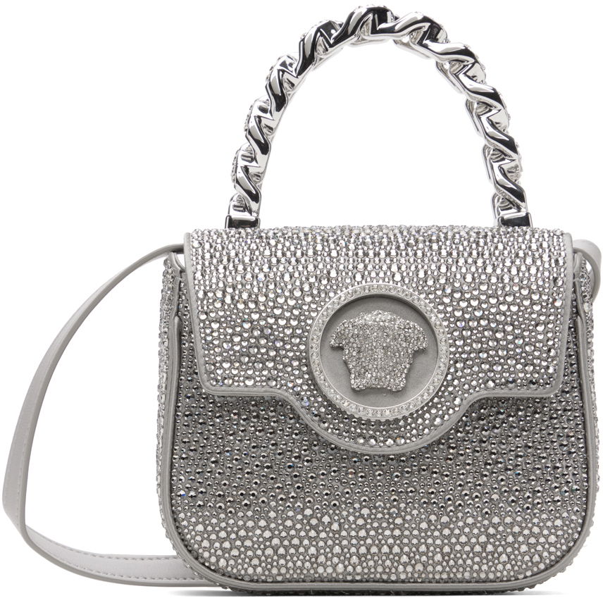 Kabelka Versace Silver Crystal 'La Medusa' Mini Bag Metalická | 1003016_1A06487, 0