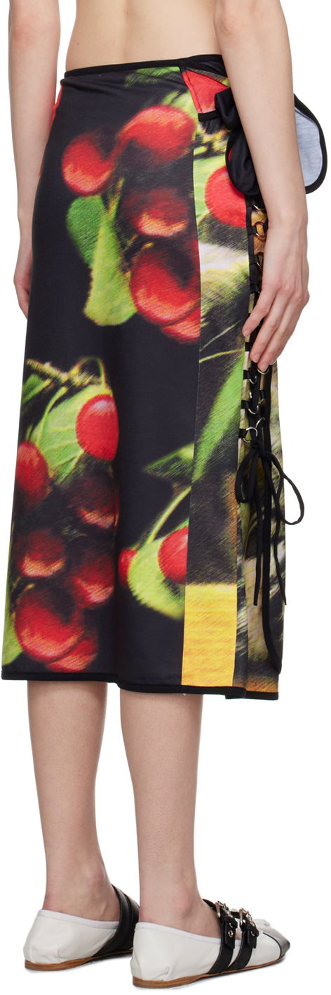 Chopova Lowena Kitty Print Midi Wrap Skirt