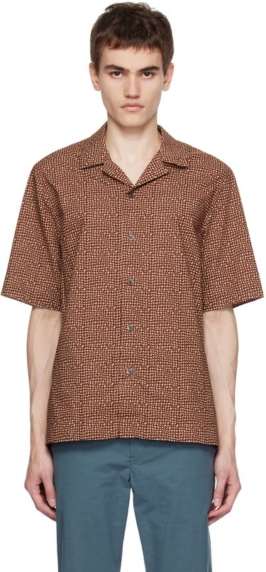 Košeľa Paul Smith Paul Smith Mini Tile Short Sleeve Button-Up Shirt Hnedá | M1R-905U-L02054, 0