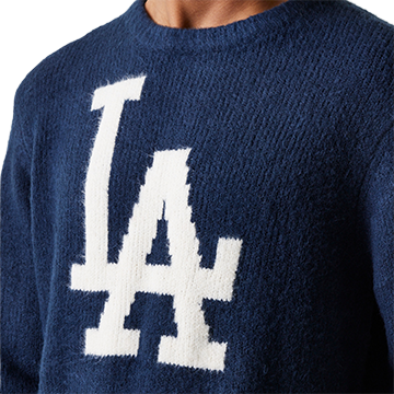 Mikina New Era MLB Los Angeles Dodgers Knit Sweatshirt Navy | 60684329-410, 2