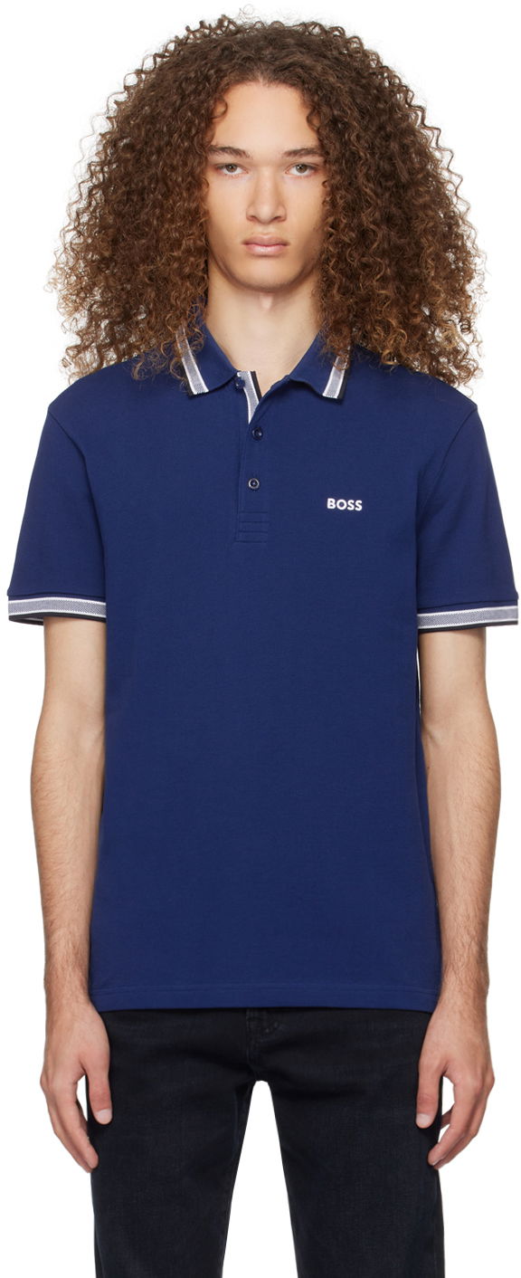 Polo tričko BOSS Striped Polo Shirt Navy | 50469055, 0