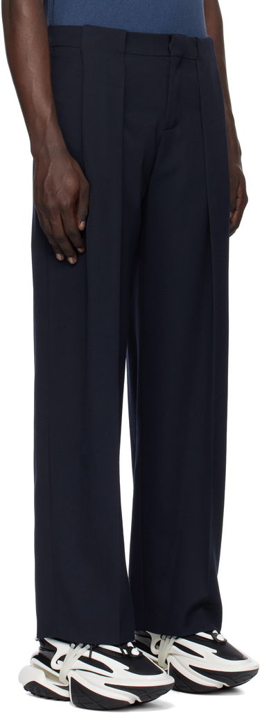 Nohavice Balmain Balmain Pleated Trousers Navy | EH1PQ305WC09, 1