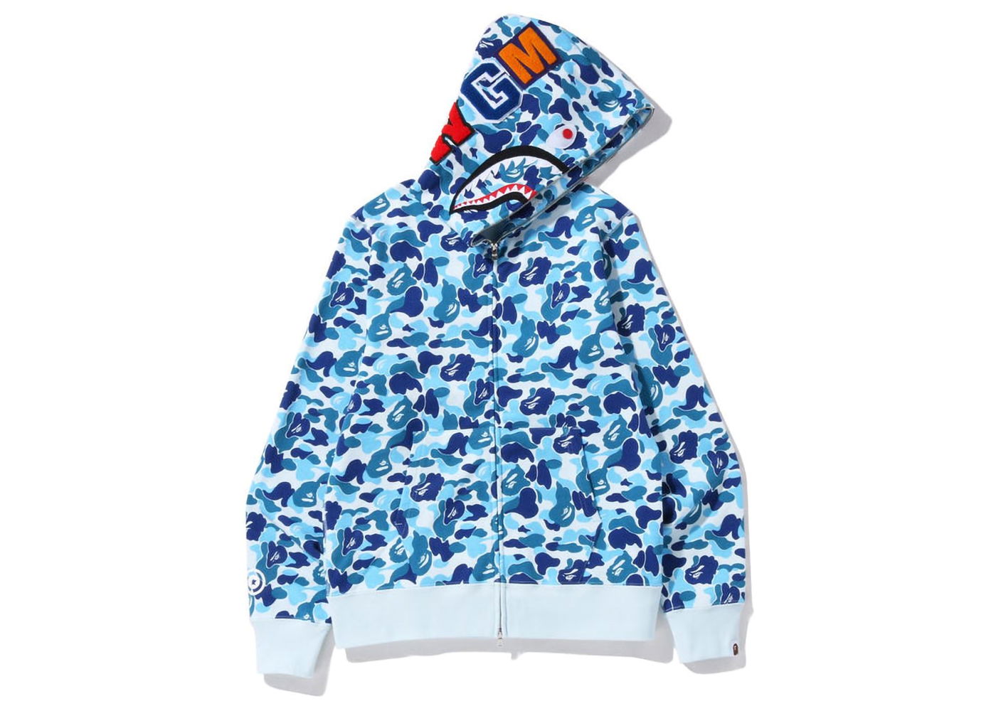 Mikina BAPE ABC Camo Shark Full Zip Hoodie Modrá | 1J30-115-007, 0