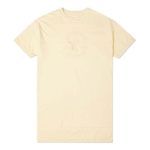 Tričko Converse Converse Logo Embroidered Loose Mid-Length T-Shirt Béžová | 10021721-A01