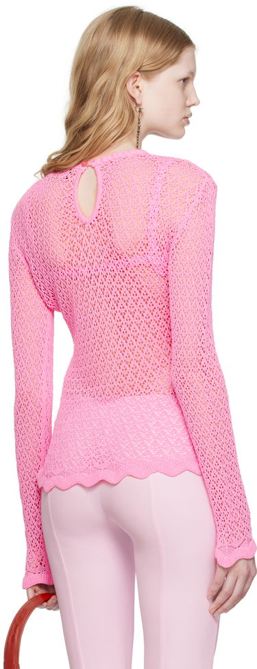 Sveter Blumarine Pink Scalloped Sweater Ružová | P344M026A, 2