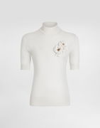 Dolce & Gabbana Silk Pullover with Flower Brooch