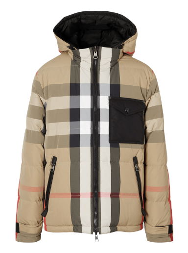 Prešívaná bunda Burberry Reversible Check Puffer Jacket Béžová | 8033115