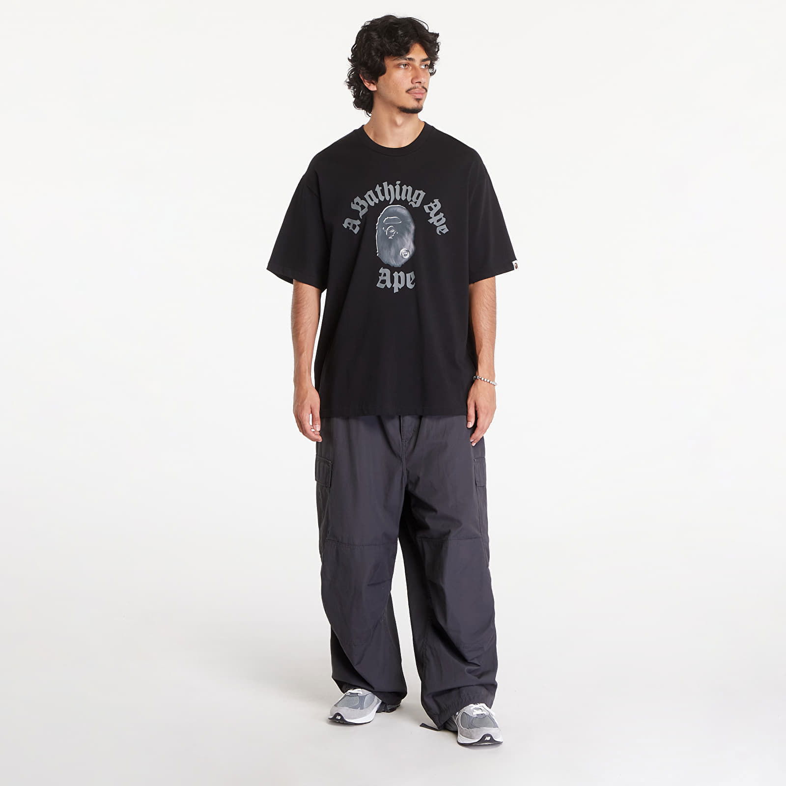 A BATHING APE Gothic College Relaxed Fit Short Sleeve Tee Black