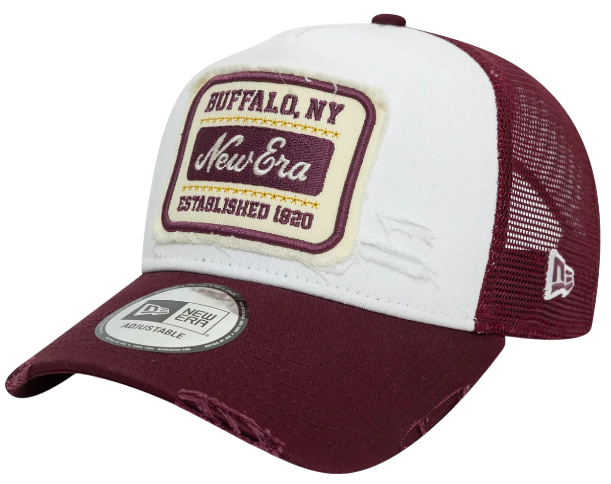 Šiltovka New Era New Era Patch Distressed 9FORTY A-Frame Trucker Cap Biela | 60603677-60603677, 0