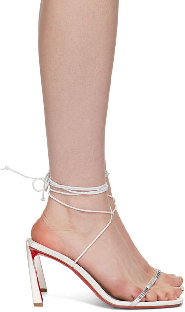 Starostlivosť o obuv Christian Louboutin Christian Louboutin Condora Lacestrass Heeled Sandals Biela | 1230727, 0