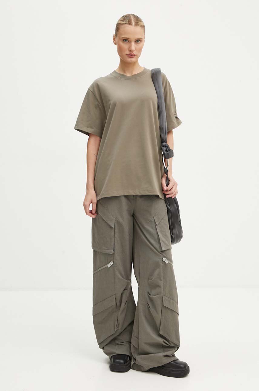 Cargo nohavice HELIOT EMIL Wide High-Waisted Cargo Pants Zelené | HE.W.10.149.DG23, 1