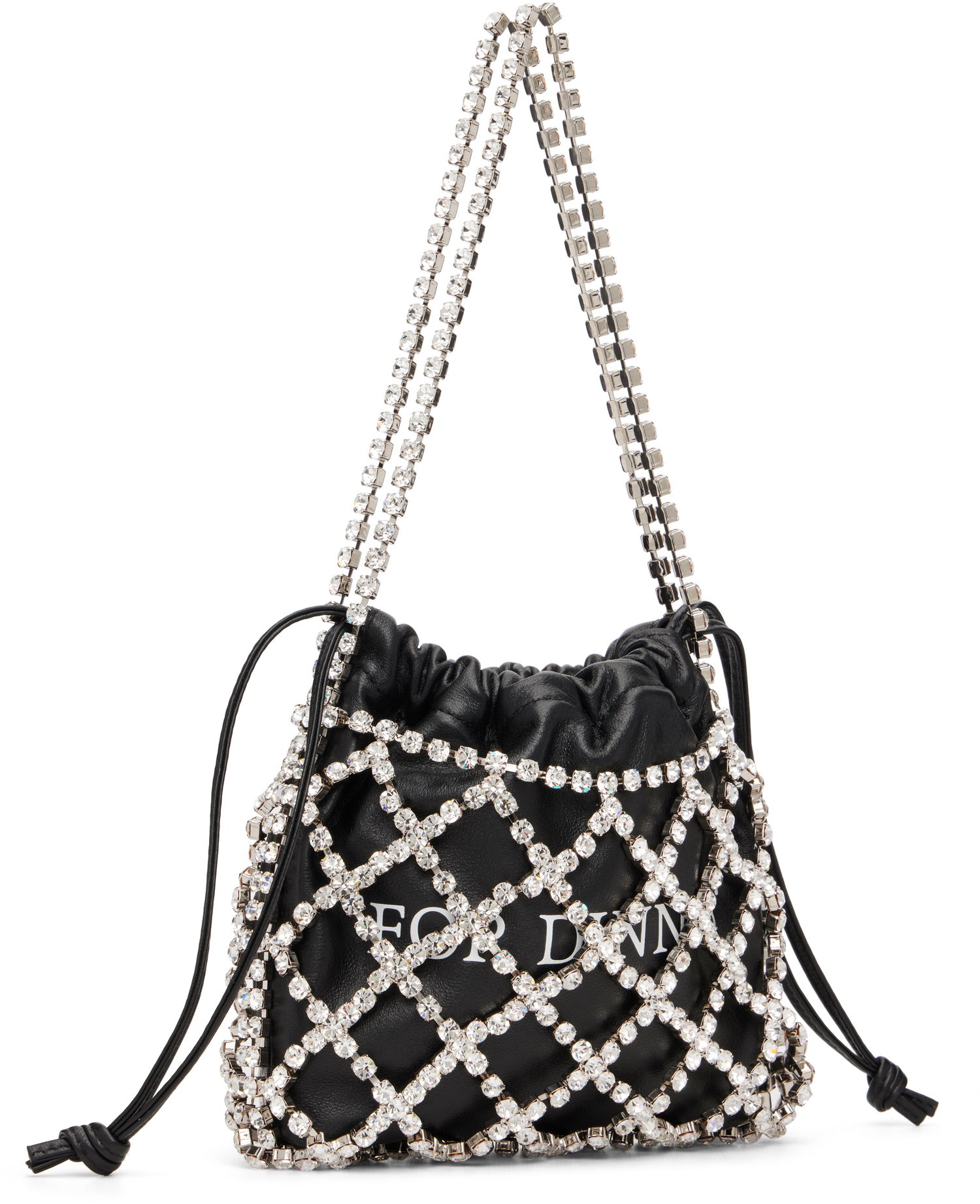Kabelka Off-White Drawstring Pouch with Rhinestone Netting 'For Dinner' Čierna | OWNN188C99MET0011001, 1