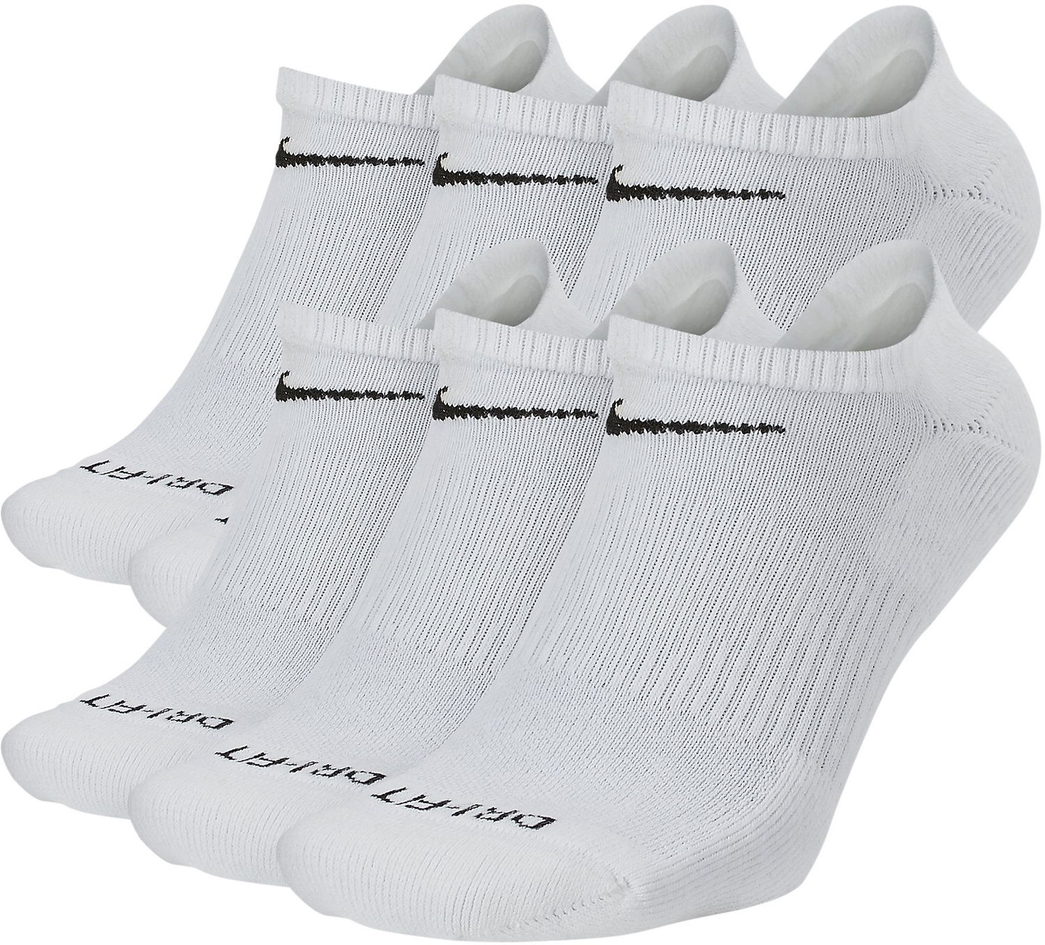 Ponožky Nike Everyday Plus Cushioned Training No-Show Socks 6-Pack Biela | sx6898-100, 0